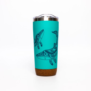 Cork Base Travel Mugs - Humpback Whale - 20 oz