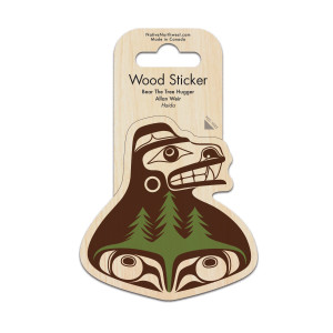 Wood Sticker - Bear The Tree Hugger