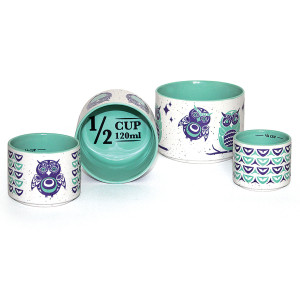 Ceramic Measuring Cup Set - Owls