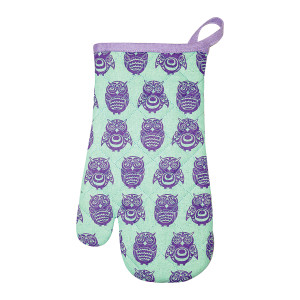 Cotton Oven Mitt - Owls