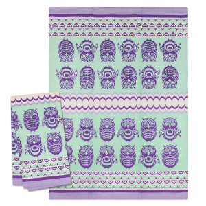 Printed Tea Towel - Owls Printed Tea Towel - Owls
