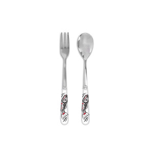 Appetizer Fork and Spoon Set - Salmon