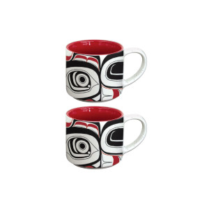 Ceramic Espresso Mugs - Set of 2  (Matriarch Bear)