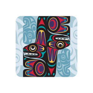 Cork-Backed Coaster - Thunderbird and Whale