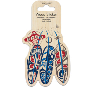 Wood Sticker - Salmon Life Cycle (Feathers)