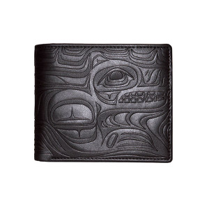 Embossed Wallet - Spirit Wolf - Black