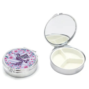 Pill Case with Mirror (Small) - Hummingbird