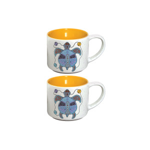 Ceramic Espresso Mugs - Set of 2 (Turtle)