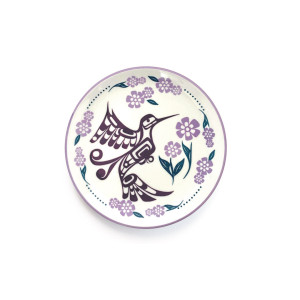 Porcelain Art Plate - Hummingbird (Purple)