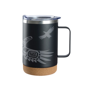 Cork Base Travel Mugs with Handle (16oz) - Soaring Eagle