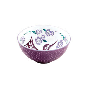 Porcelain Art Bowl (Small) - Hummingbird (Purple)