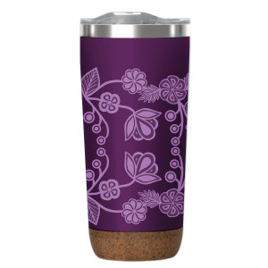 Cork Base Travel Mug (20oz) - Ojibwe Florals