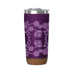 Cork Base Travel Mug (20oz) - Ojibwe Florals