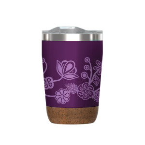 Cork Base Travel Mug (12oz) - Ojibwe Florals
