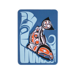 Embossed Metal Magnet - Sockeye Salmon