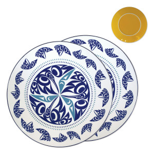 Porcelain Art Dinner Plates (Set of 2) - Hummingbird