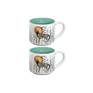 Ceramic Espresso Mugs (Set of 2) - Wolf (Ma’iingan)