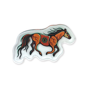 Acrylic Pin - Horse (Bebezhigooganzhii)