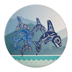 Ceramic Trivet - Orca Family