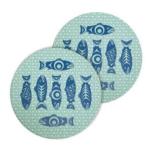 Ceramic Coasters (set of 2) - Salmon in the Wild