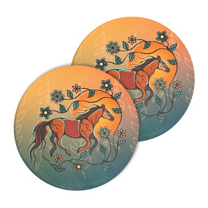 Ceramic Coasters (set of 2) - Horse (Bebezhigooganzhii)