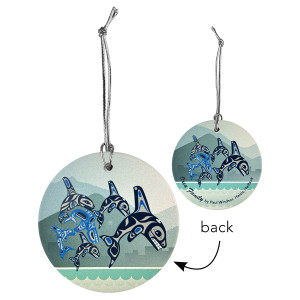 Ceramic Ornament - Orca Family