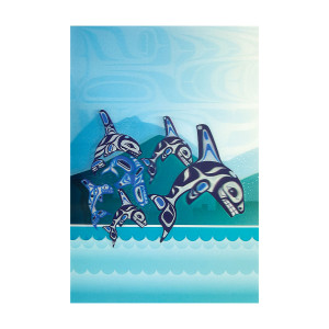 3D Lenticular Art Card - Orca Family