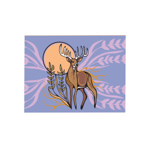 Folding Card - Deer (Waawaashkeshi)