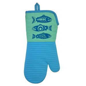Silicone Oven Mitt - Salmon in the Wild