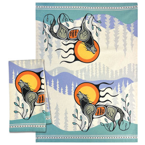 Printed Tea Towel - Wolf (Ma'iingan)