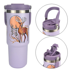 Easy-Carry Insulated Tumbler (30oz) - Deer (Waawaashkeshi)