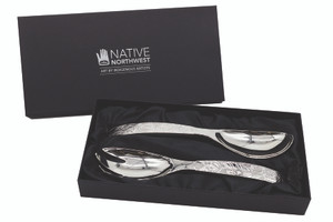 native essence 純銀 シルバー スプーン カナダ ギフトにも Native American Designed Silver & Pewter Plated Serveware | Native