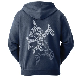 Zippered Hoodie - Orca Family