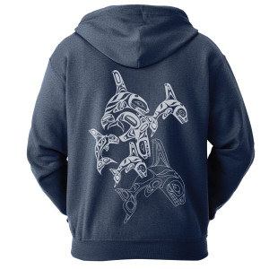 Zippered Hoodie - Orca Family