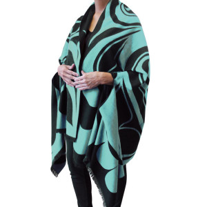 Reversible Fashion Cape - Eagle - Teal