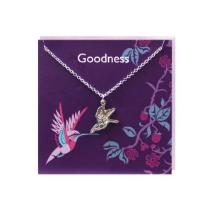 Pewter Charm Greeting Card - Hummingbird