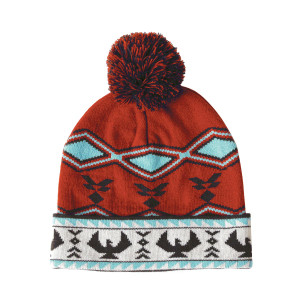 Knitted Tuque with Pom Pom - Salish Weaving Collection - Spirit of the Sky