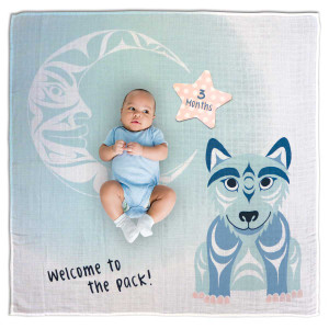 Baby Blanket and Milestone Sets- Wolf