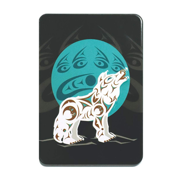 Embossed Metal Magnet - Howling Wolf