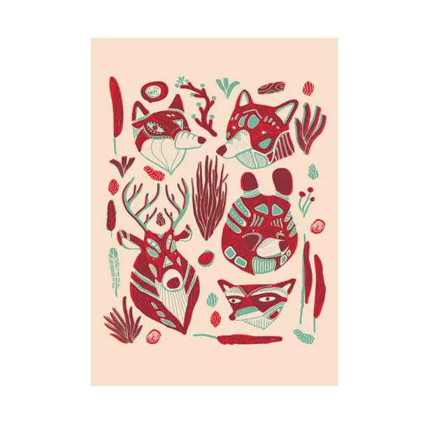 Postcard - Woodland Animals