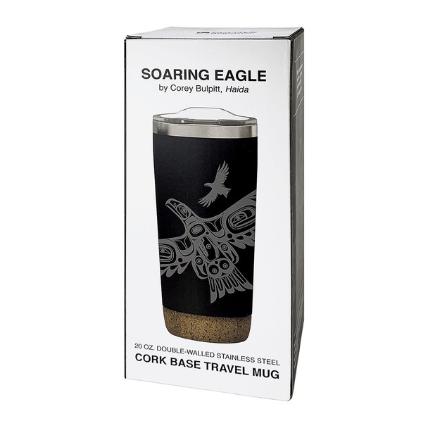 Cork Base Travel Mugs - Soaring Eagle - 20 oz