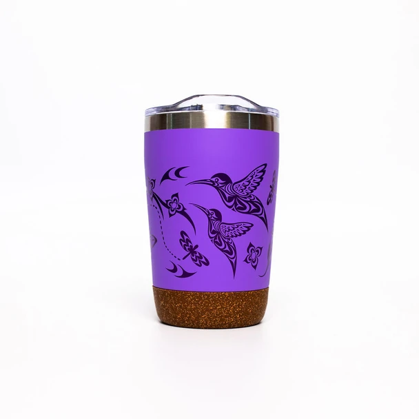 Cork Base Travel Mugs - Hummingbird - 12 oz