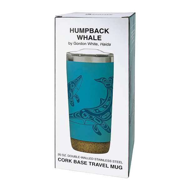 Cork Base Travel Mugs - Humpback Whale - 20 oz