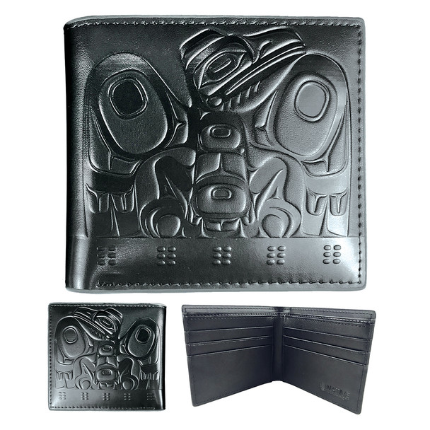 Leather Embossed Wallet - Raven Box