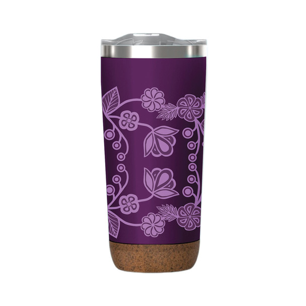 Cork Base Travel Mug (20oz) - Ojibwe Florals