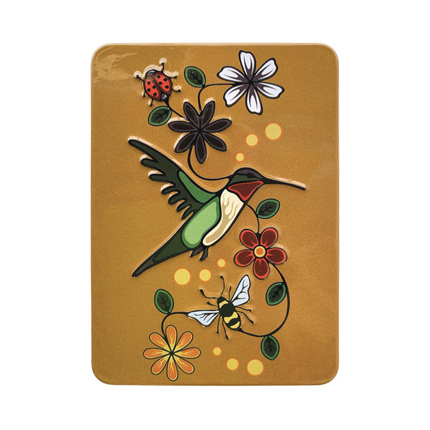 Embossed Metal Magnet - Hummingbird (Nenookaasi)