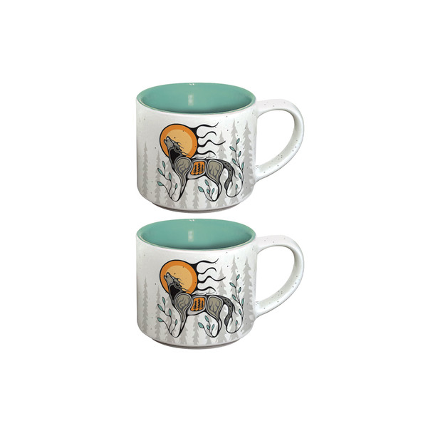 Ceramic Espresso Mugs (Set of 2) - Wolf (Ma’iingan)