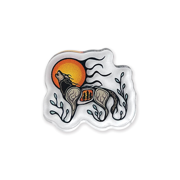 Acrylic Pin - Wolf (Ma'iingan)