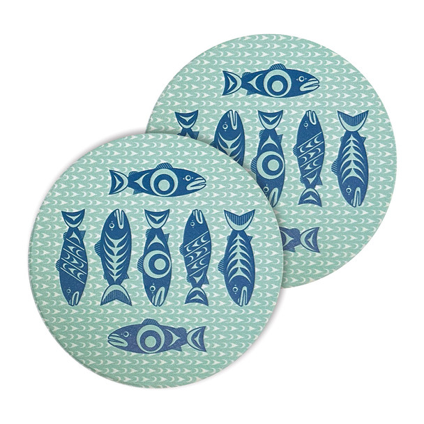 Ceramic Coasters (set of 2) - Salmon in the Wild