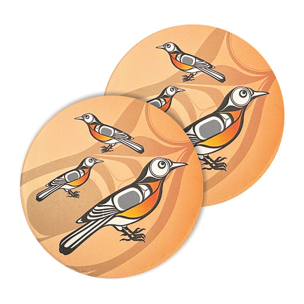 Ceramic Coasters (set of 2) - Robin